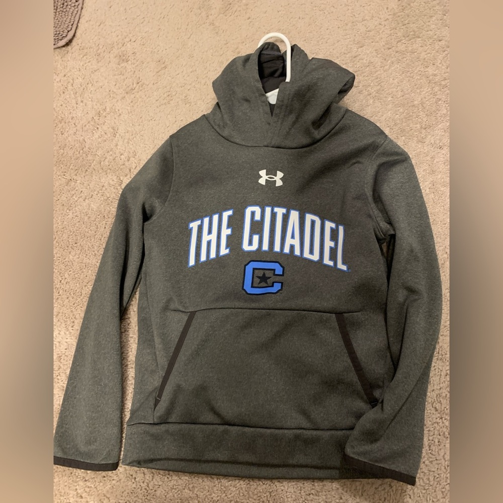 Citadel Kids Under-Armer sweatshirt hoodie with pocket . Fits kids size 7-8 .